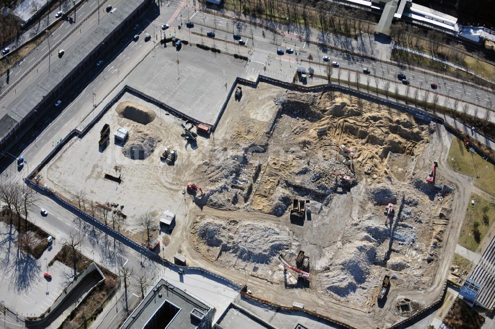 Berlin aus der Vogelperspektive: Verschwundenes Wahrzeichen Deutschlandhalle an der Jaffeystraße auf dem Messegelände in Berlin