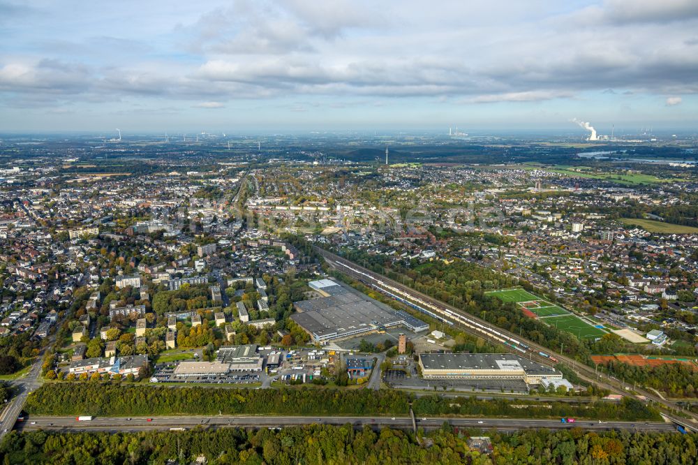 Luftbild Moers - Verteilzentrum auf dem Gelände der EDEKA Handelsgesellschaft Rhein-Ruhr mbH an der Chemnitzer Straße im Ortsteil Asberg in Moers im Bundesland Nordrhein-Westfalen, Deutschland