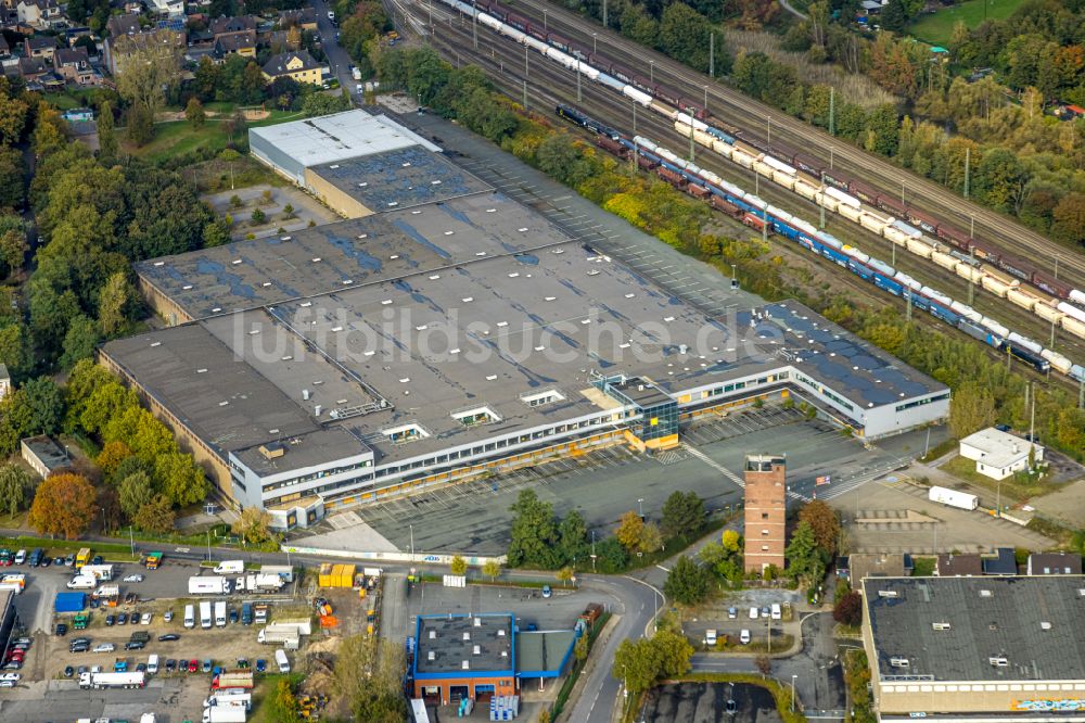 Luftaufnahme Moers - Verteilzentrum auf dem Gelände der EDEKA Handelsgesellschaft Rhein-Ruhr mbH an der Chemnitzer Straße im Ortsteil Asberg in Moers im Bundesland Nordrhein-Westfalen, Deutschland