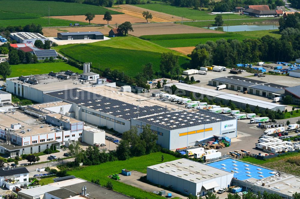 Günzburg aus der Vogelperspektive: Verteilzentrum auf dem Gelände der HAVI Logistics in Günzburg im Bundesland Bayern, Deutschland