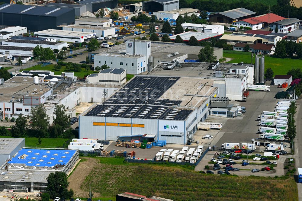 Günzburg von oben - Verteilzentrum auf dem Gelände der HAVI Logistics in Günzburg im Bundesland Bayern, Deutschland