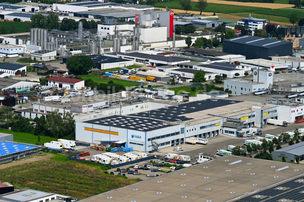 Luftaufnahme Günzburg - Verteilzentrum auf dem Gelände der HAVI Logistics in Günzburg im Bundesland Bayern, Deutschland