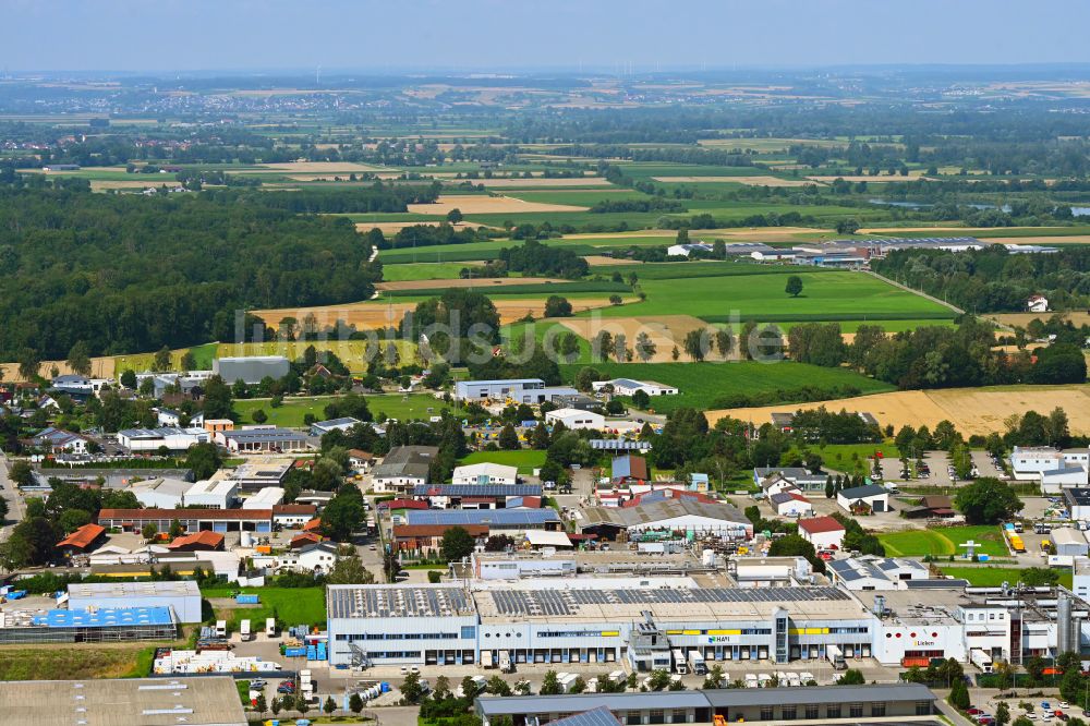 Günzburg von oben - Verteilzentrum auf dem Gelände der HAVI Logistics in Günzburg im Bundesland Bayern, Deutschland