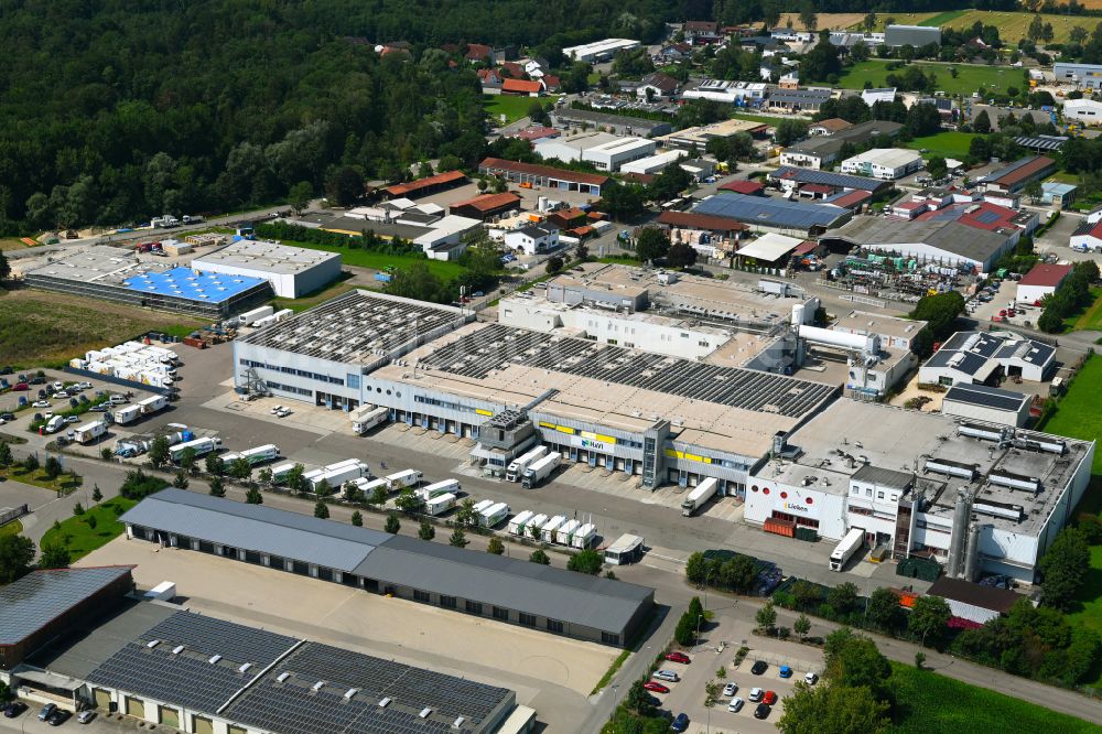 Günzburg von oben - Verteilzentrum auf dem Gelände der HAVI Logistics in Günzburg im Bundesland Bayern, Deutschland