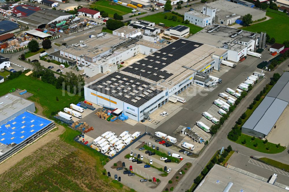 Luftaufnahme Günzburg - Verteilzentrum auf dem Gelände der HAVI Logistics in Günzburg im Bundesland Bayern, Deutschland