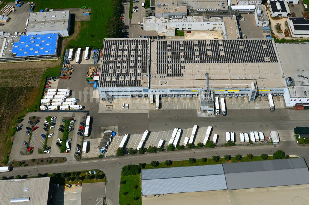 Günzburg von oben - Verteilzentrum auf dem Gelände der HAVI Logistics in Günzburg im Bundesland Bayern, Deutschland