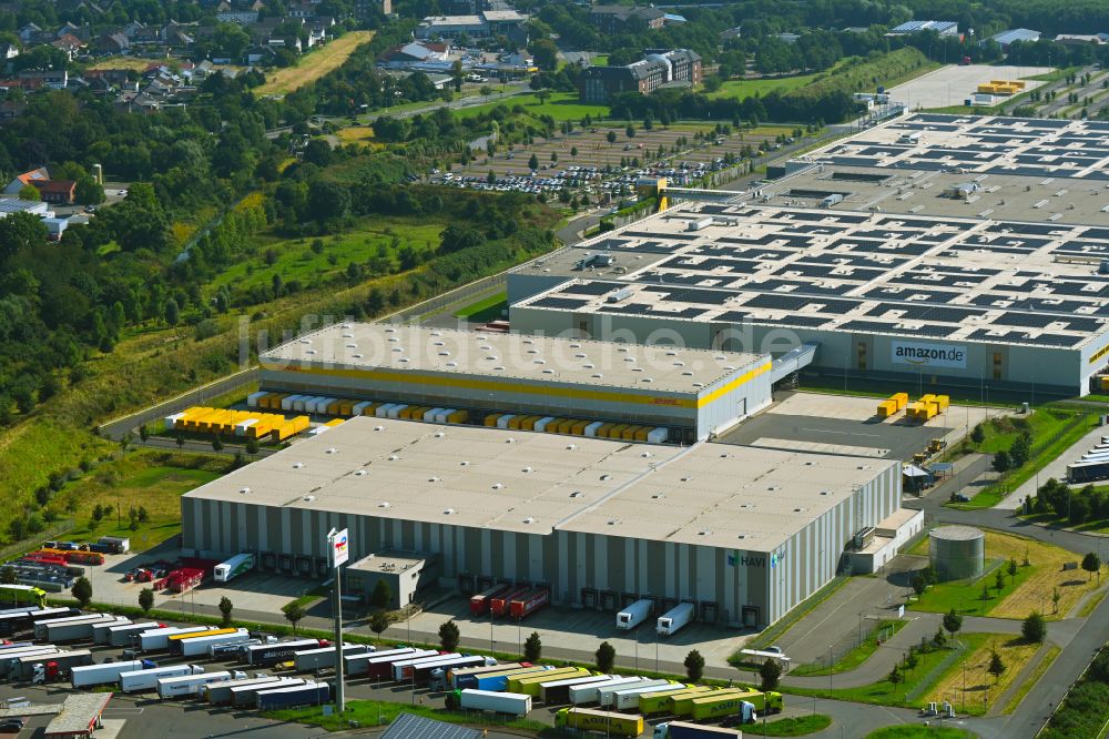 Luftaufnahme Rheinberg - Verteilzentrum auf dem Gelände der HAVI Logistics in Rheinberg im Bundesland Nordrhein-Westfalen, Deutschland