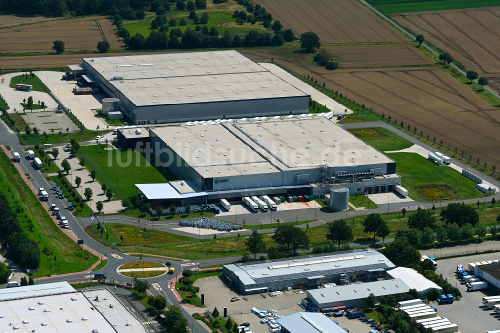 Wunstorf aus der Vogelperspektive: Verteilzentrum auf dem Gelände der HAVI Logistics in Wunstorf im Bundesland Niedersachsen, Deutschland