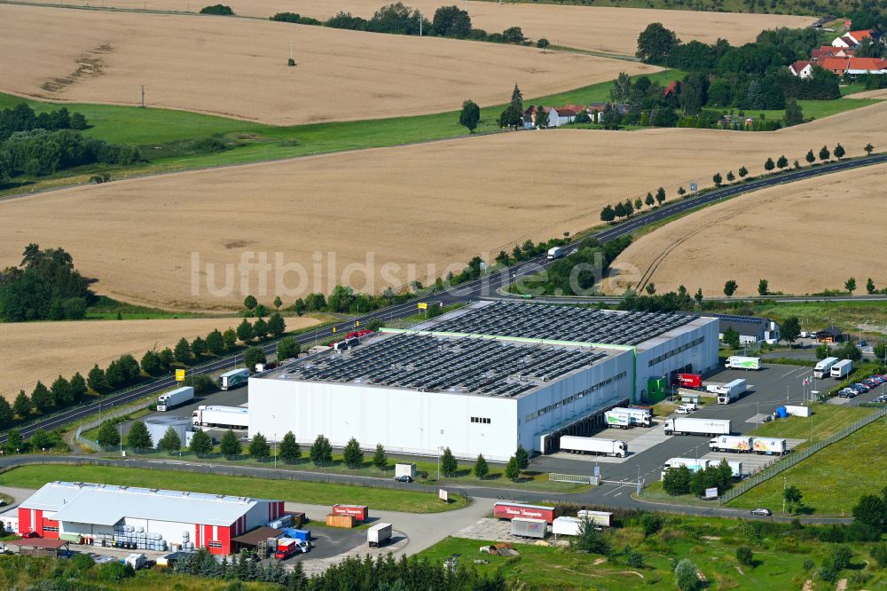 Luftbild Lederhose - Verteilzentrum auf dem Gelände für Lebensmittel der HAVI Logistics in Lederhose im Bundesland Thüringen, Deutschland