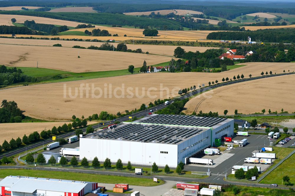 Luftbild Lederhose - Verteilzentrum auf dem Gelände für Lebensmittel der HAVI Logistics in Lederhose im Bundesland Thüringen, Deutschland