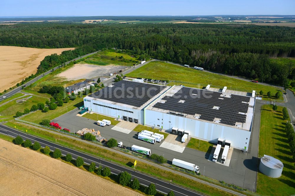 Luftbild Lederhose - Verteilzentrum auf dem Gelände für Lebensmittel der HAVI Logistics in Lederhose im Bundesland Thüringen, Deutschland