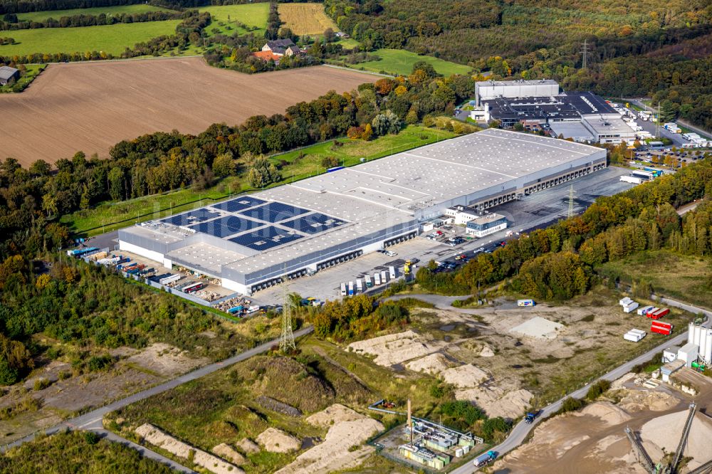 Kamp-Lintfort von oben - Verteilzentrum auf dem Gelände der Lidl Vertriebs GmbH & Co. KG am Krummensteg in Kamp-Lintfort im Bundesland Nordrhein-Westfalen, Deutschland