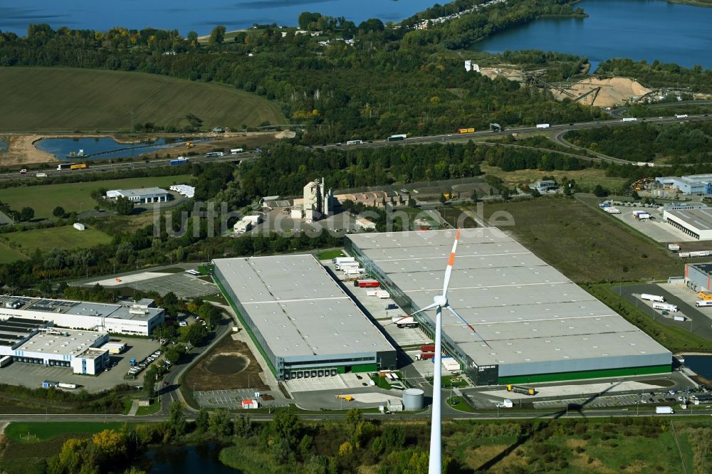 Magdeburg aus der Vogelperspektive: Verteilzentrum auf dem Gelände Samsung SDS Cello in Magdeburg im Bundesland Sachsen-Anhalt, Deutschland