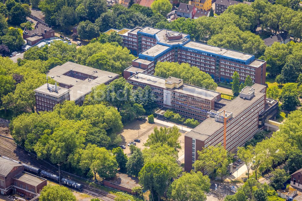 Luftaufnahme Herne - Verwaltungsgebäude Bundesagentur für Arbeit und Bürohäuser in Herne im Bundesland Nordrhein-Westfalen, Deutschland