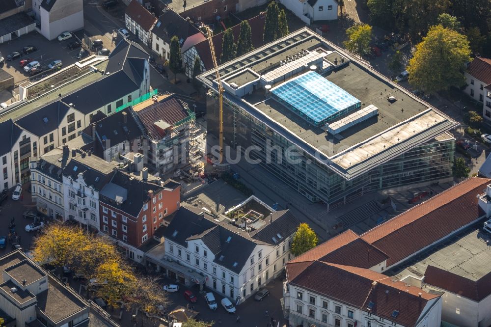 Luftaufnahme Unna - Verwaltungsgebäude des Finanzdienstleistungs- Unternehmens der Dortmunder Volksbank in Unna im Bundesland Nordrhein-Westfalen, Deutschland