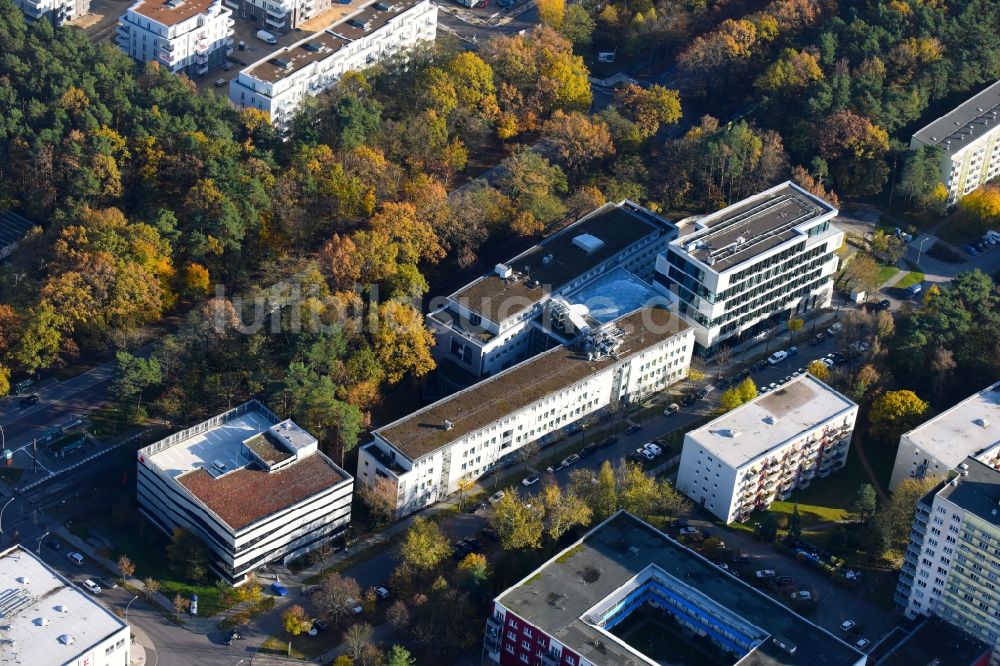 Potsdam von oben - Verwaltungsgebäude des Finanzdienstleistungs- Unternehmens Mittelbrandenburgische Sparkasse in Potsdam an der Saarmunder Straße in Potsdam im Bundesland Brandenburg, Deutschland