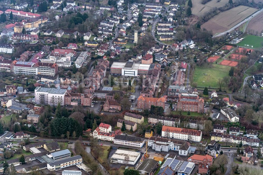 Luftbild Lahr/Schwarzwald - Verwaltungsgebäude des Industriegebietes der ehemaligen Zigaretten Firma Rothändle in Lahr/Schwarzwald im Bundesland Baden-Württemberg, Deutschland