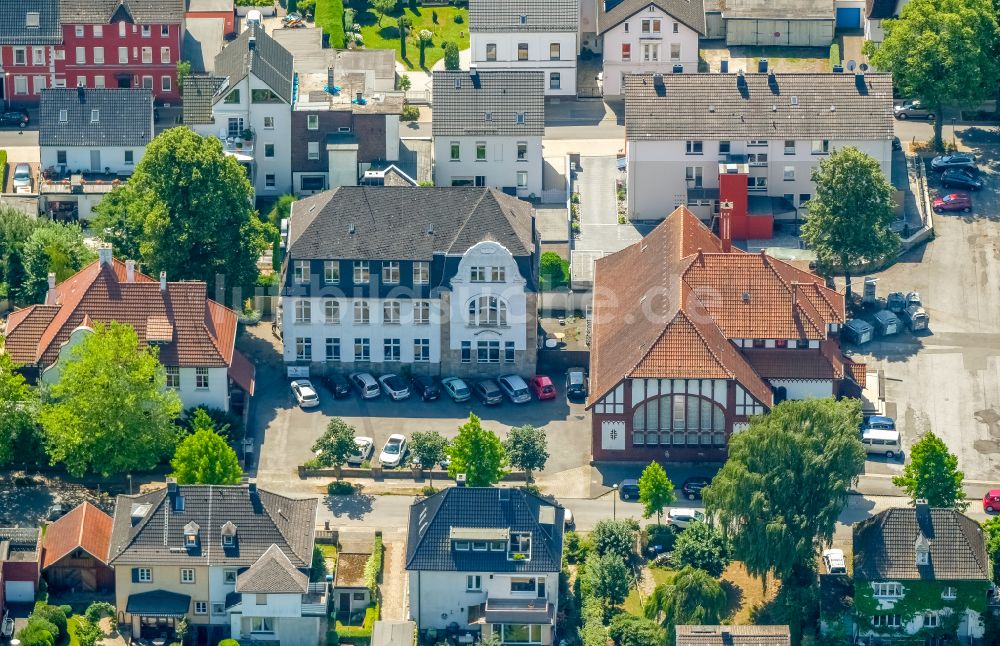 Wetter (Ruhr) von oben - Verwaltungsgebäude Jobcenter in Wetter (Ruhr) im Bundesland Nordrhein-Westfalen, Deutschland