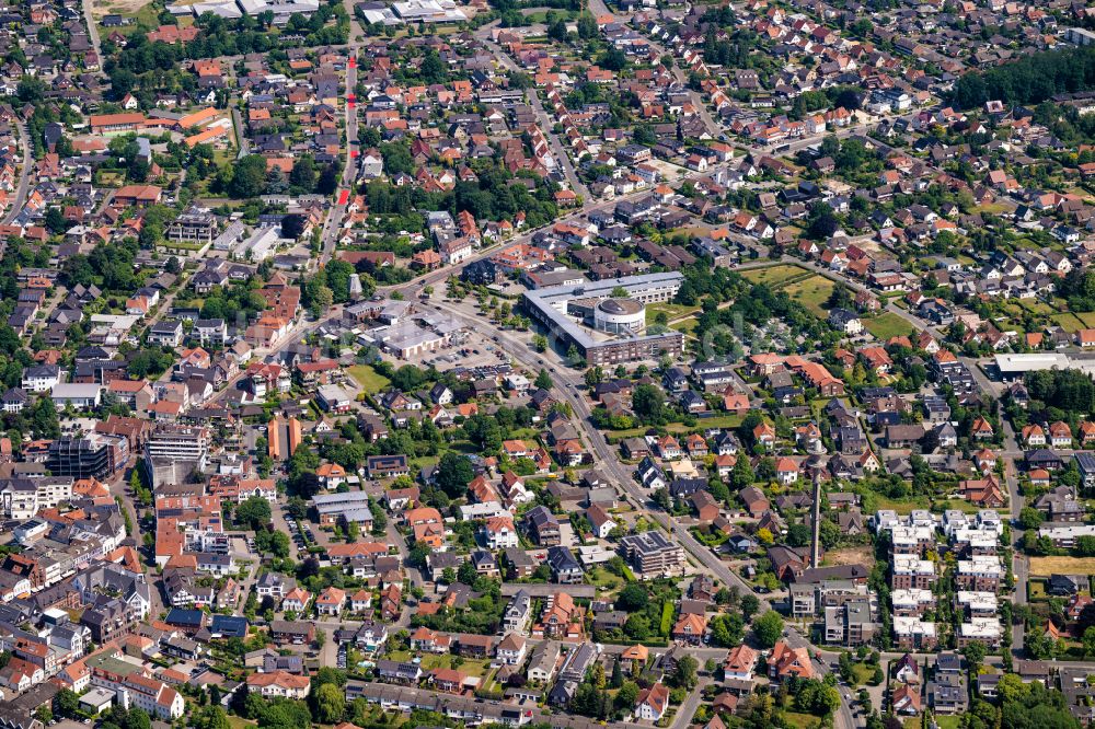 Luftaufnahme Vechta - Verwaltungsgebäude Landkreis Vechta in Vechta im Bundesland Niedersachsen, Deutschland