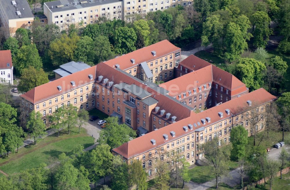 Frankfurt (Oder) von oben - Verwaltungsgebäude der staatlichen Behörde Amt für öffentliche Ordnung in Frankfurt (Oder) im Bundesland Brandenburg