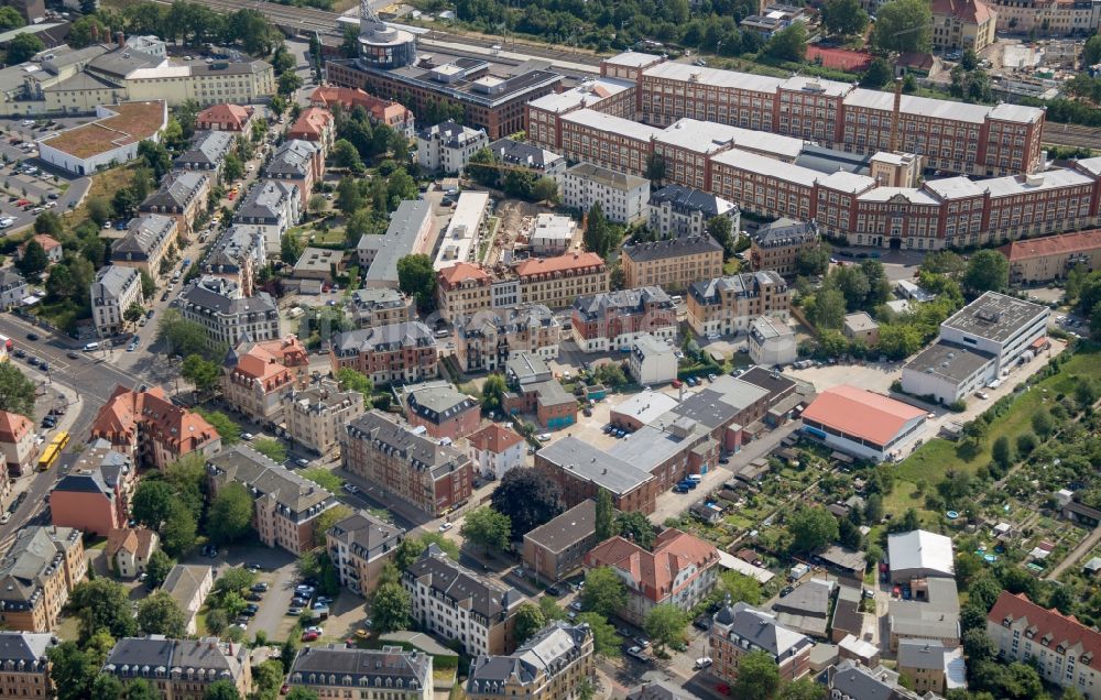 Dresden von oben - Verwaltungsgebäude der staatlichen Behörde BStU in Dresden im Bundesland Sachsen, Deutschland