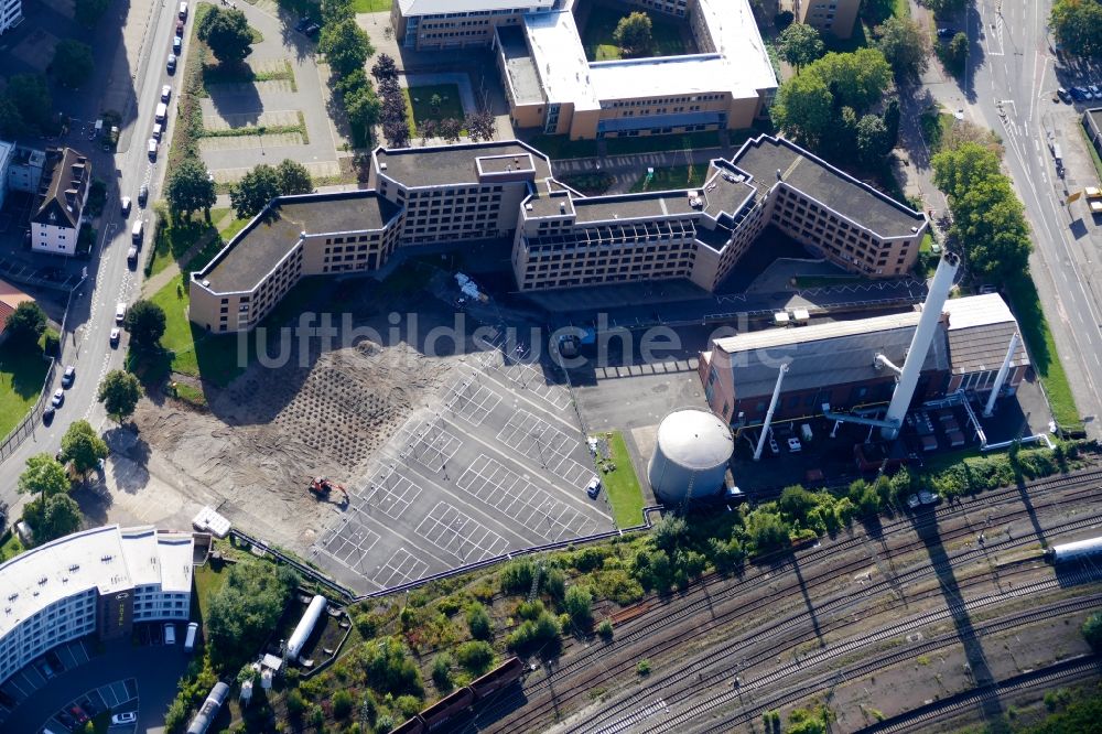 Luftaufnahme Göttingen - Verwaltungsgebäude der staatlichen Behörde Finanzamt in Göttingen im Bundesland Niedersachsen, Deutschland