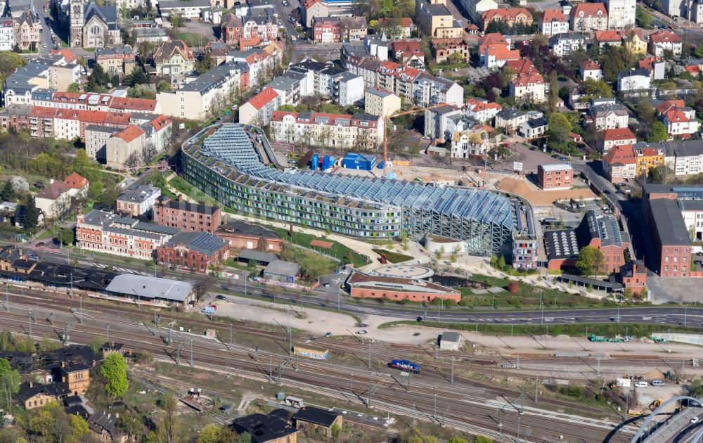 Luftbild Dessau - Verwaltungsgebäude der staatlichen Behörde UBA Umweltbundesamt Wörlitzer Platz in Dessau im Bundesland Sachsen-Anhalt, Deutschland