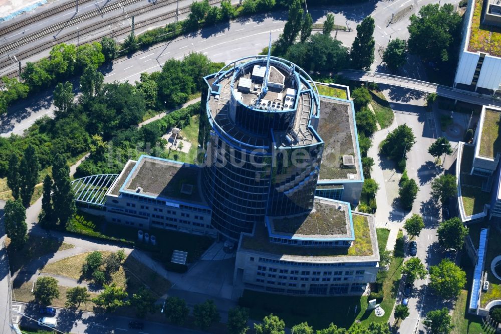 Luftbild Stuttgart - Verwaltungsgebäude der staatlichen Behörde Wasserstraßen- und Schifffahrtsamt Stuttgart im Bundesland Baden-Württemberg, Deutschland