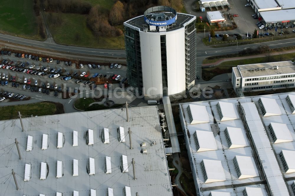 Luftaufnahme Zeulenroda-Triebes - Verwaltungsgebäude des Unternehmens Bauerfeind AG an der Triebeser Straße in Zeulenroda-Triebes im Bundesland Thüringen