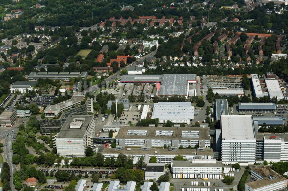 Luftbild Hamburg - Verwaltungsgebäude des Unternehmens Otto (GmbH & Co KG) in der Werner-Otto-Straße in Hamburg