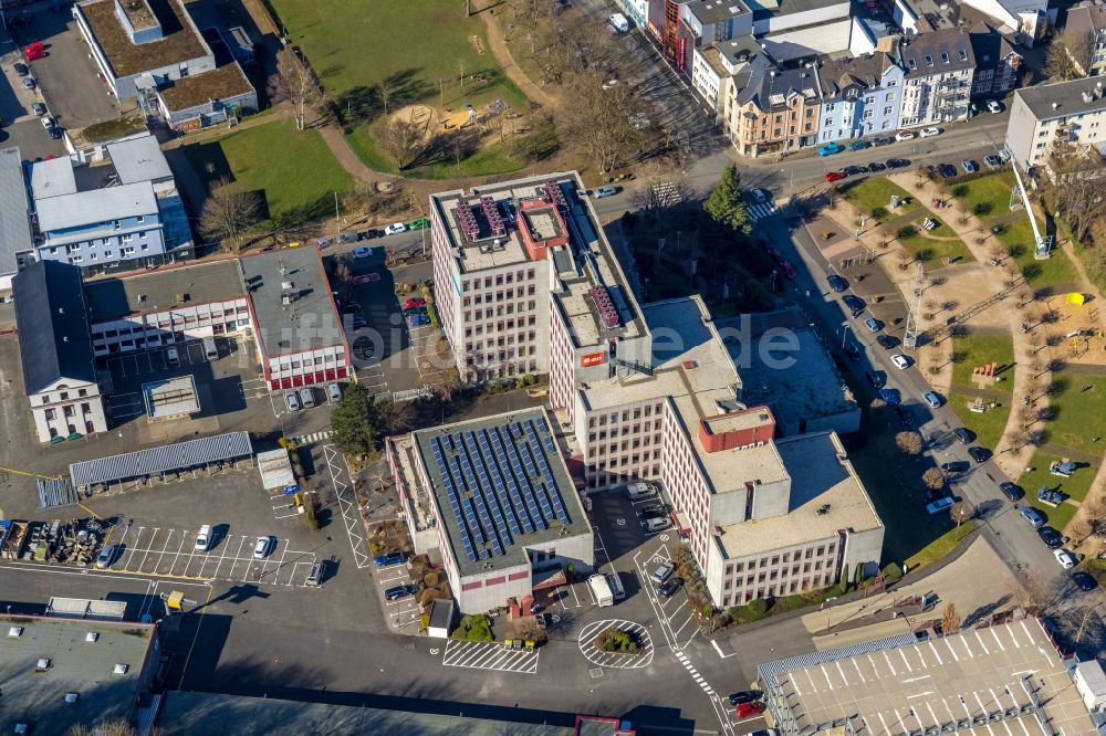 Luftaufnahme Siegen - Verwaltungsgebäude des Unternehmens Siemens in Siegen im Bundesland Nordrhein-Westfalen