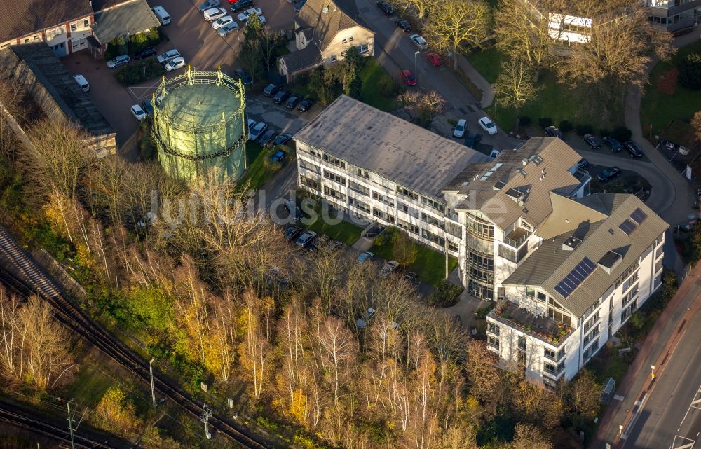 Dinslaken aus der Vogelperspektive: Verwaltungsgebäude des Unternehmens Stadtwerke Dinslaken GmbH in Dinslaken im Bundesland Nordrhein-Westfalen