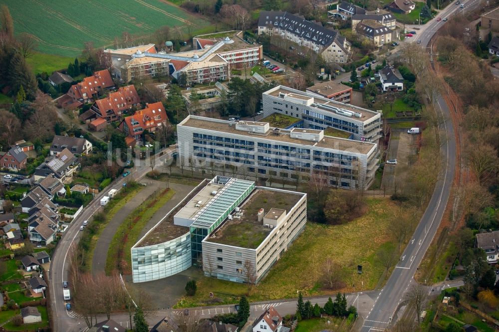 Mülheim an der Ruhr von oben - Verwaltungsgebäude des Unternehmens T-Systems International GmbH an der Parsevalstraße in Mülheim an der Ruhr im Bundesland Nordrhein-Westfalen