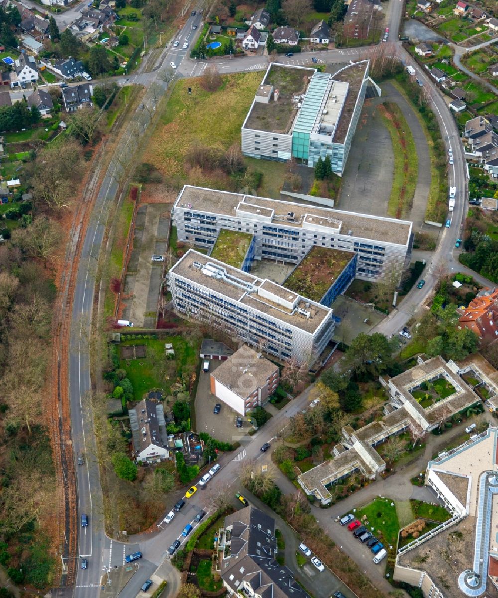 Luftbild Mülheim an der Ruhr - Verwaltungsgebäude des Unternehmens T-Systems International GmbH an der Parsevalstraße in Mülheim an der Ruhr im Bundesland Nordrhein-Westfalen