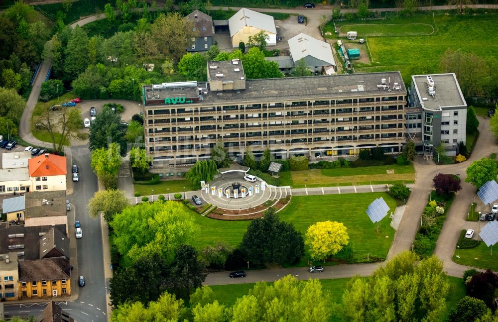 Gevelsberg aus der Vogelperspektive: Verwaltungsgebäude des Versorgungs- Unternehmen AVU AG in Gevelsberg im Bundesland Nordrhein-Westfalen