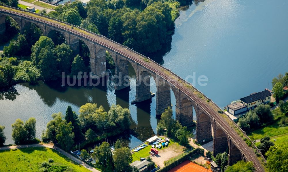 Luftbild Herdecke - Viadukt des Bahn- Brückenbauwerk in Herdecke im Bundesland Nordrhein-Westfalen