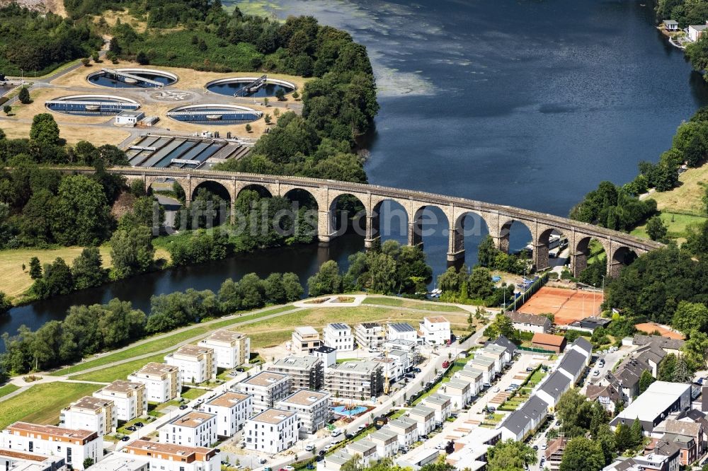 Herdecke von oben - Viadukt des Bahn- Brückenbauwerk in Herdecke im Bundesland Nordrhein-Westfalen, Deutschland