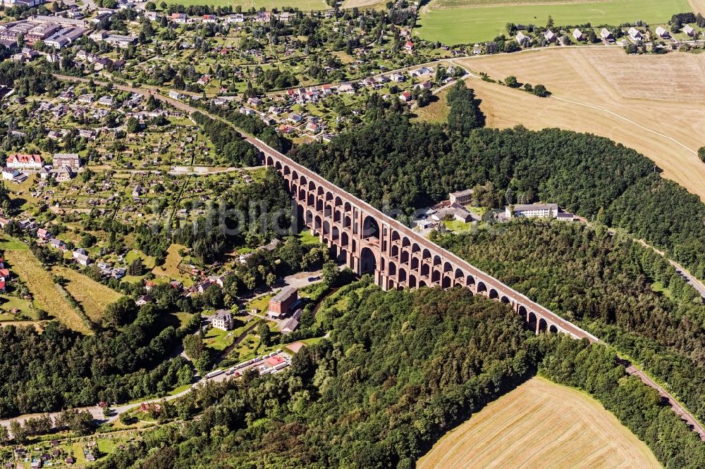 Luftbild Netzschkau - Viadukt des Bahn- Brückenbauwerk in Netzschkau im Bundesland Sachsen, Deutschland