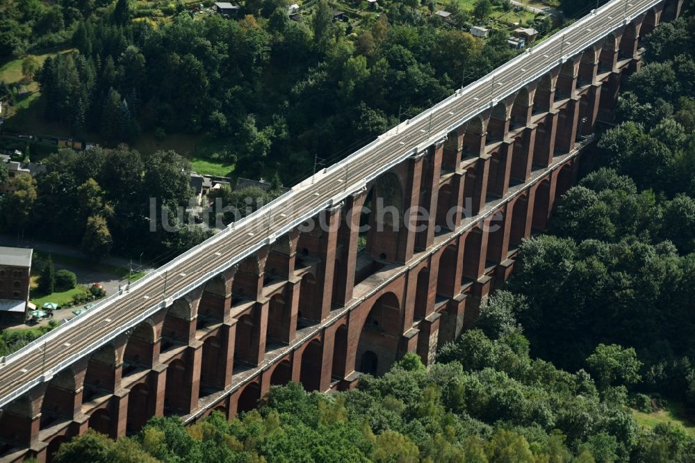 Luftaufnahme Netzschkau - Viadukt des Bahn- Brückenbauwerk in Netzschkau im Bundesland Sachsen, Deutschland