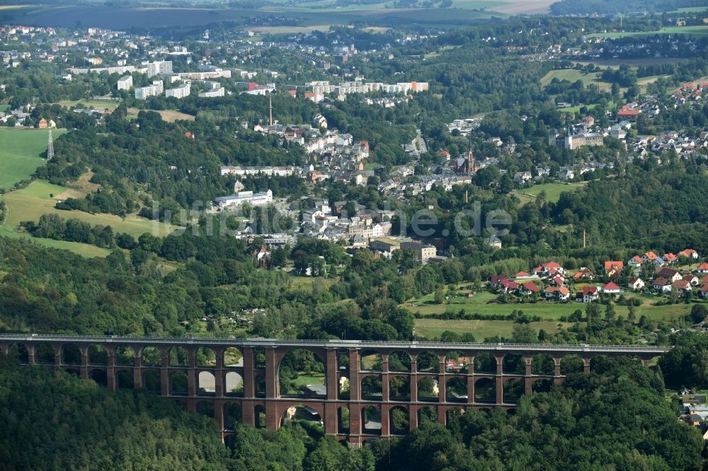 Luftbild Netzschkau - Viadukt des Bahn- Brückenbauwerk in Netzschkau im Bundesland Sachsen, Deutschland