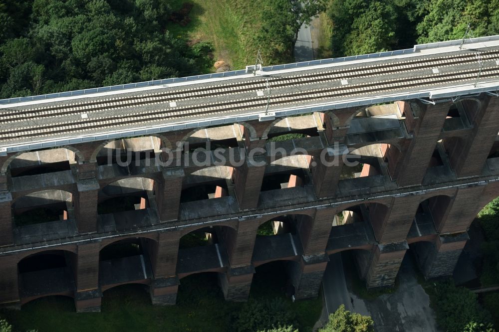 Luftbild Netzschkau - Viadukt des Bahn- Brückenbauwerk in Netzschkau im Bundesland Sachsen, Deutschland