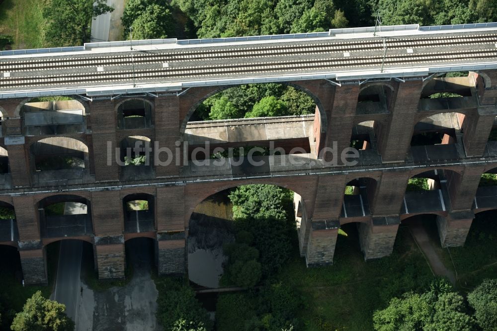 Luftaufnahme Netzschkau - Viadukt des Bahn- Brückenbauwerk in Netzschkau im Bundesland Sachsen, Deutschland