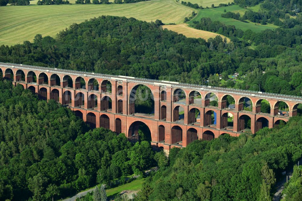 Luftaufnahme Netzschkau - Viadukt des Bahn- Brückenbauwerk in Netzschkau im Bundesland Sachsen, Deutschland