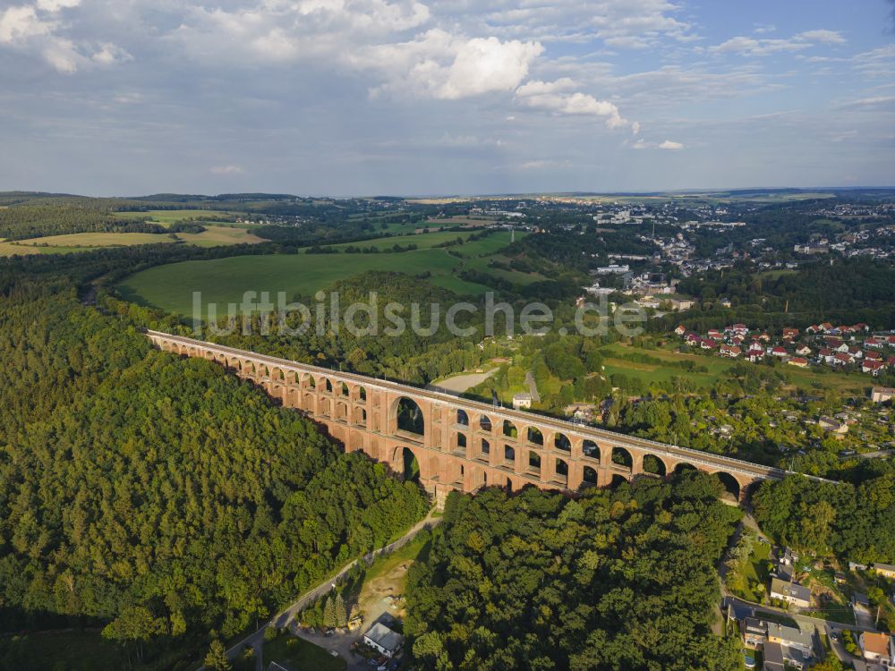 Luftbild Netzschkau - Viadukt des Bahn- Brückenbauwerk in Netzschkau im Bundesland Sachsen, Deutschland