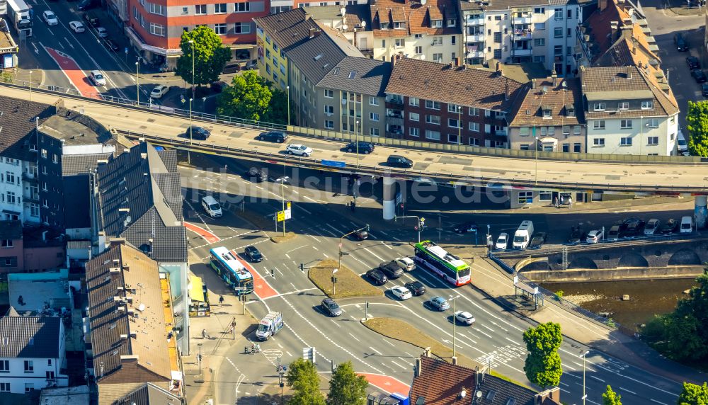 Hagen von oben - Viadukt der Schnellstraße in Hagen im Bundesland Nordrhein-Westfalen, Deutschland