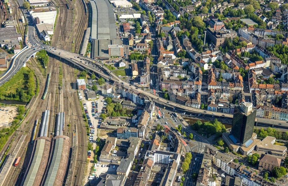 Luftbild Hagen - Viadukt der Schnellstraße in Hagen im Bundesland Nordrhein-Westfalen, Deutschland