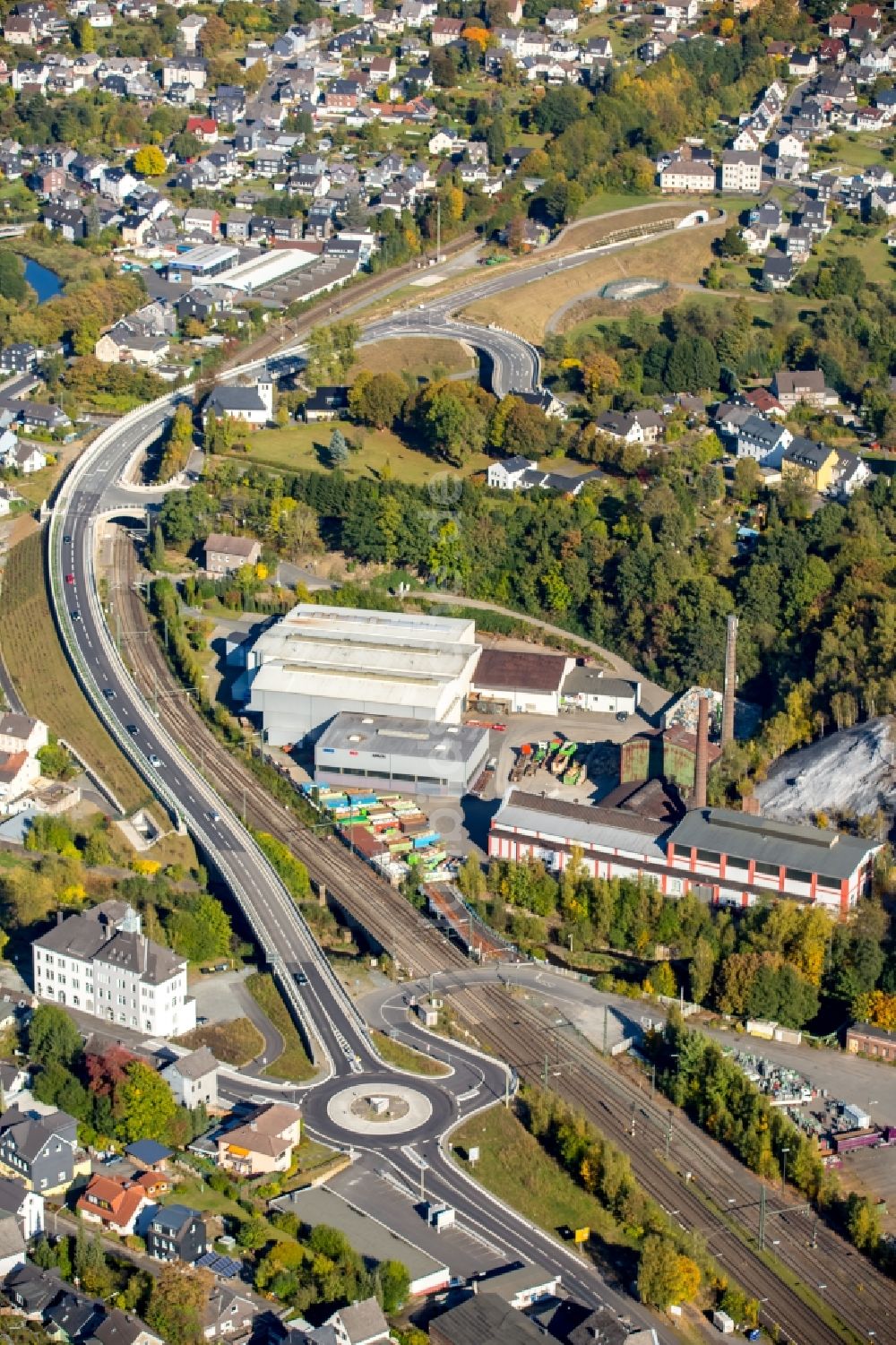 Luftbild Niederschelden - Viadukt der Schnellstraße B62 in Niederschelden im Bundesland Rheinland-Pfalz