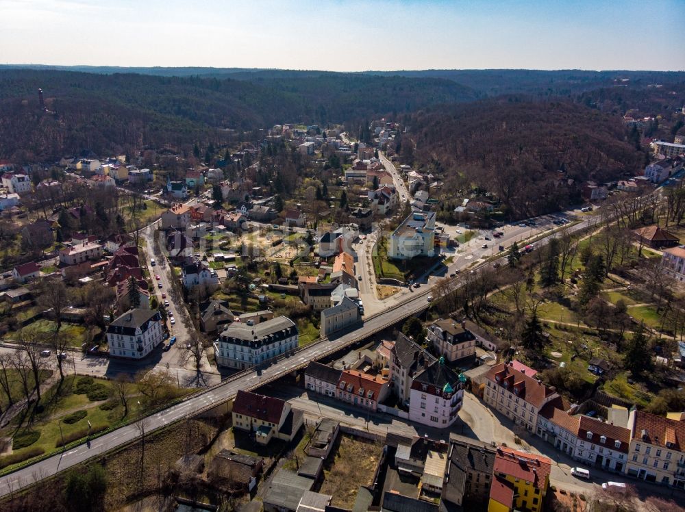 Luftaufnahme Bad Freienwalde (Oder) - Viadukt der Schnellstraße B 158 / Schiffmühler Straße in Bad Freienwalde (Oder) im Bundesland Brandenburg, Deutschland