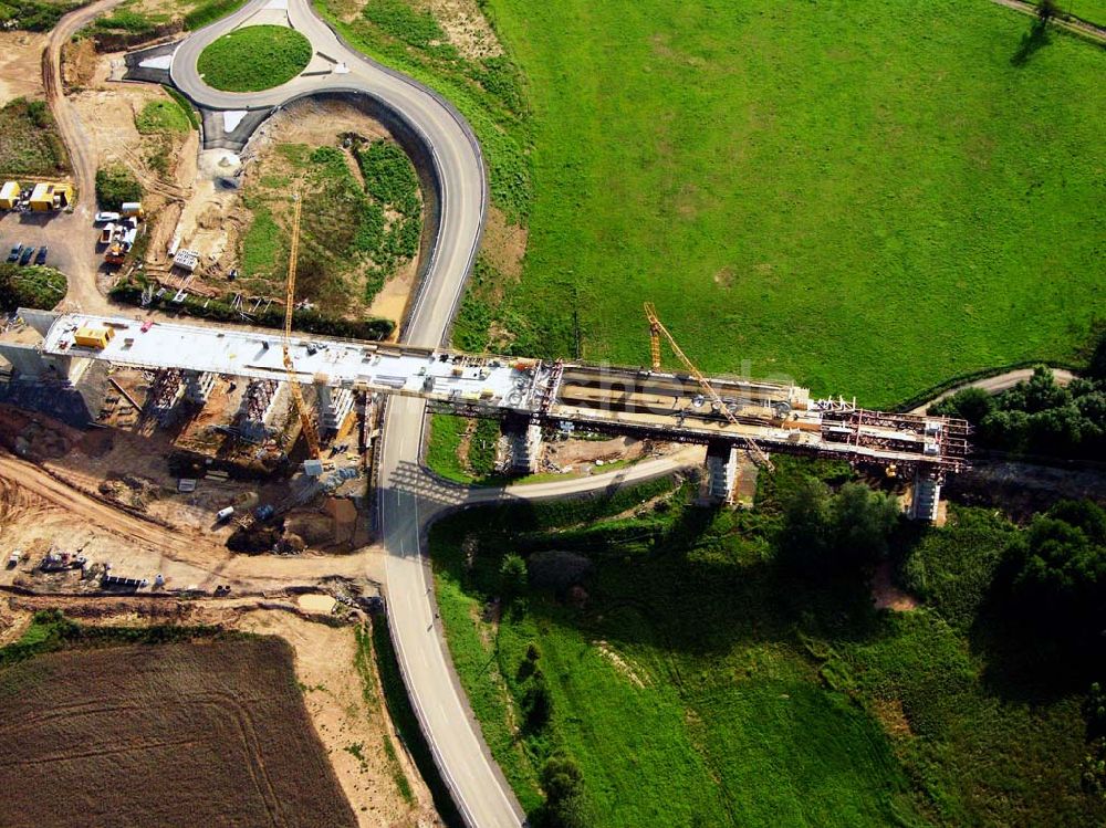 Dorna aus der Vogelperspektive: Viaduktbau in Dorna bei Gera