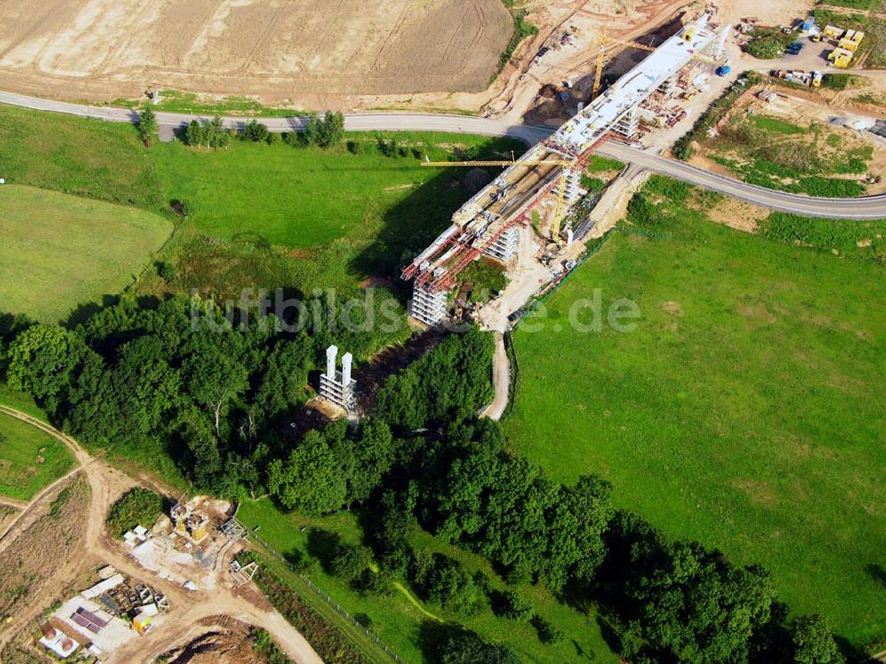 Dorna von oben - Viaduktbau in Dorna bei Gera